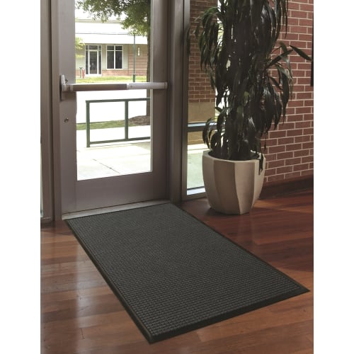 M+A Mata Waterhog Classic Mat, 3x8, Carbón, Soporte Liso
